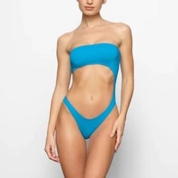 NWT SKIMS Monokini Swimsuit Turquoise Blue Size XL - Picture 6 of 10